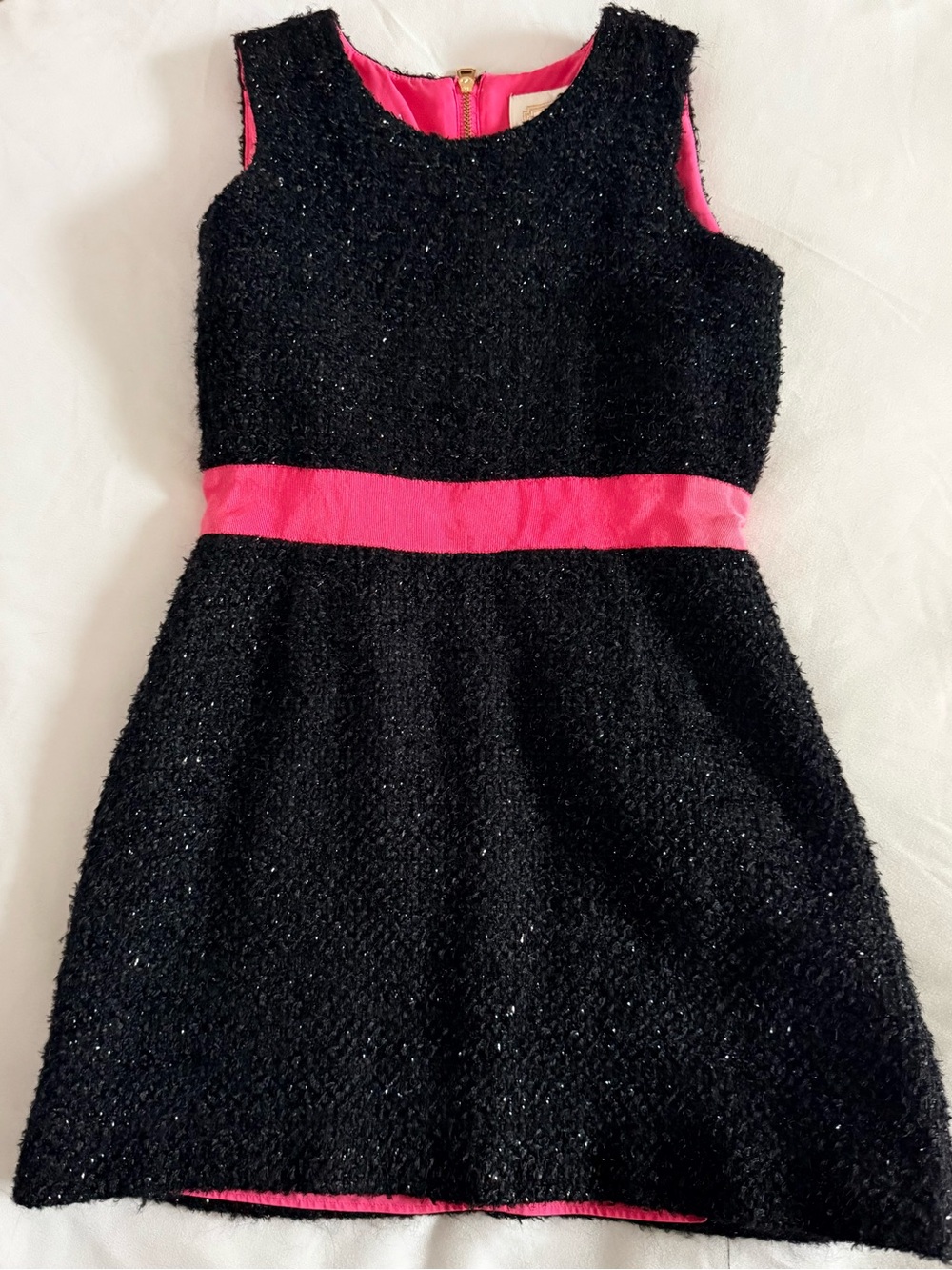 Sail to Sable Black Dress with Pink Waistband